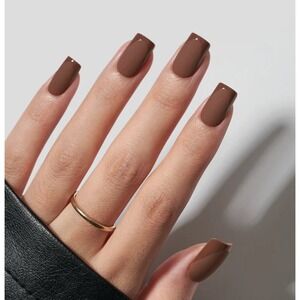 BTArtboxNails BROWNcolor – Press-On Square Nails – Soft Gel – Reusable – New